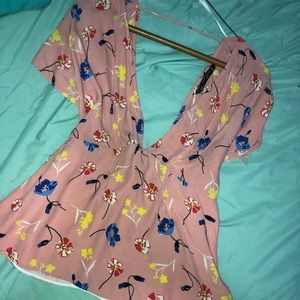 Pink, Flowered Blouse